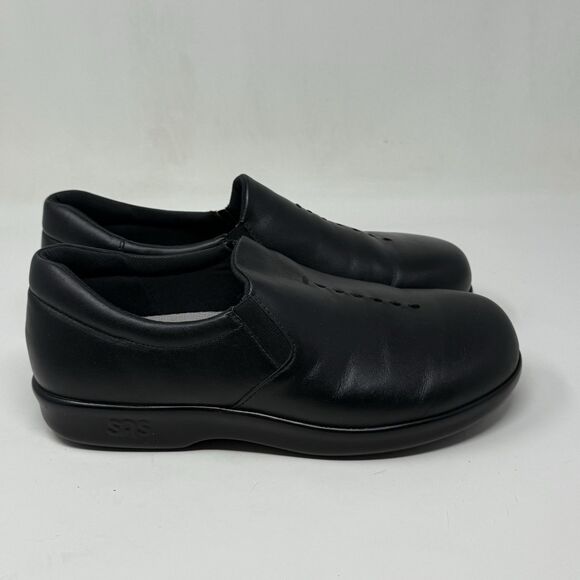 SAS Shoes - SAS Viva Loafers Shoes Womens 7 WW Extra Wide Black Leather Slip On Comfort